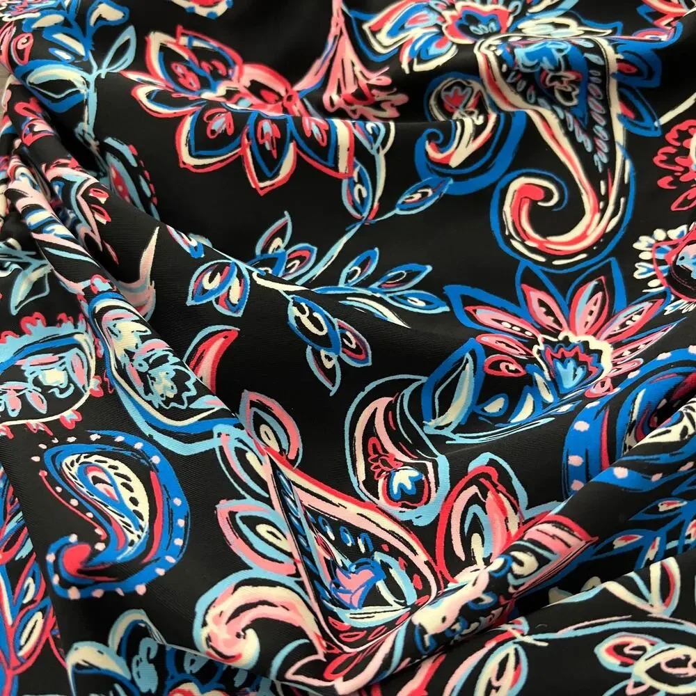 Time&Tru‎ Womens Carnival Paisley Halter Multicolor One Piece Swimsuit Small NWT